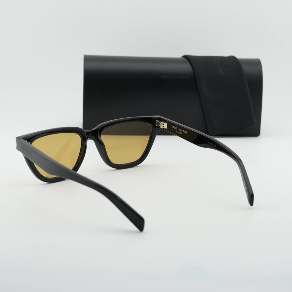 Saint Laurent SL462SULPICE 009 Cat Eye Sunglasses - Black/Yellow - Picture 11 of 12